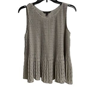 Banana Republic Floral Print Pleated Sz XS Sleeveless Flowy Grey Purple Coquette